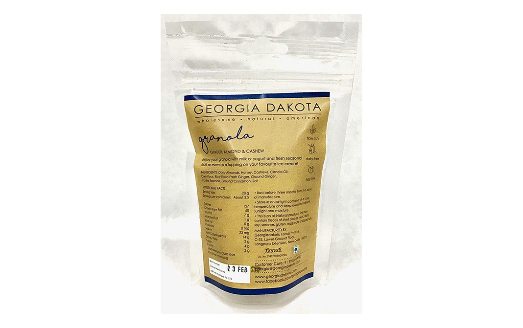 Georgia Dakota Granola - Ginger, Almond & Cashew    Pack  100 grams